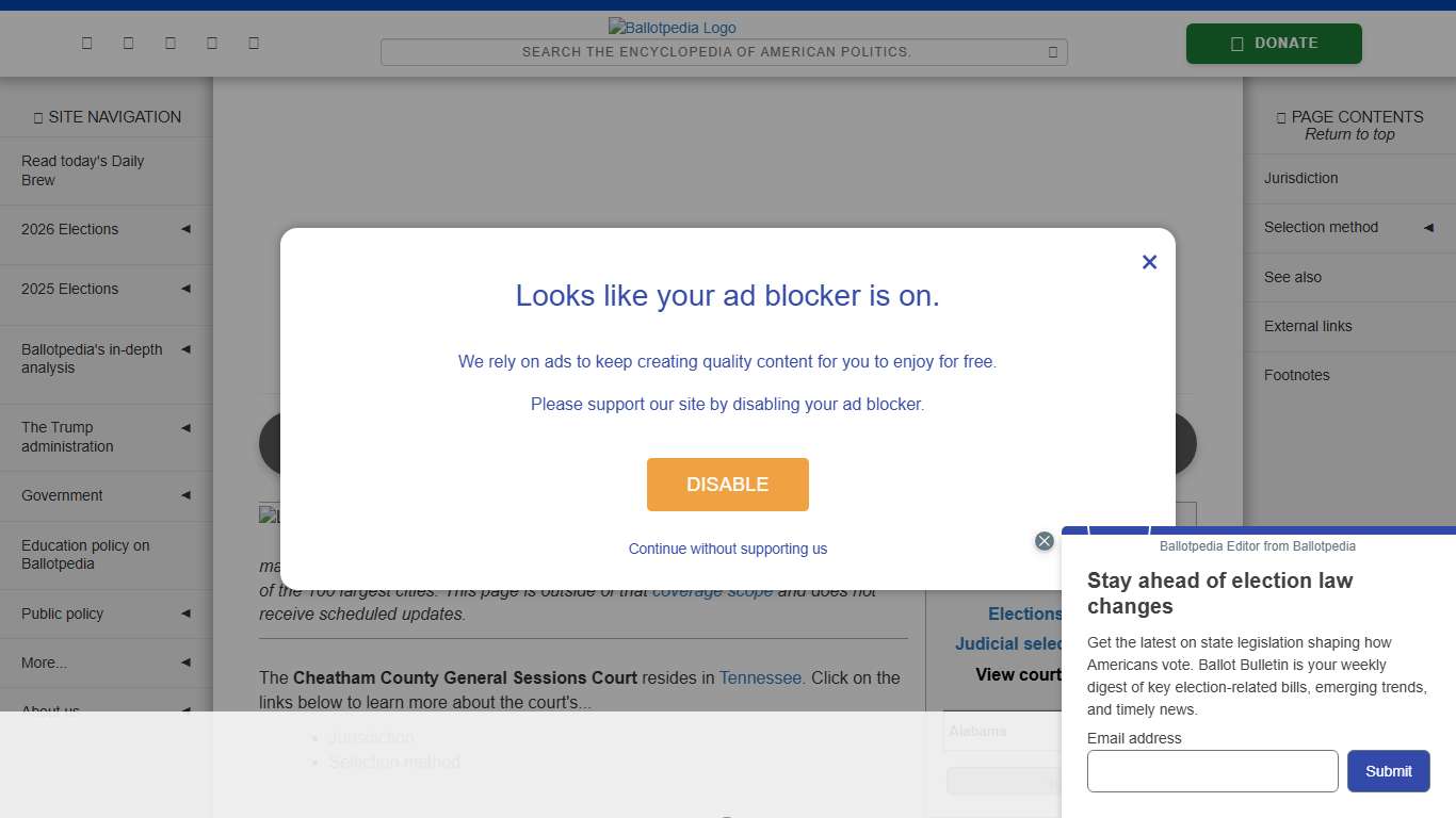 Cheatham County General Sessions Court, Tennessee - Ballotpedia