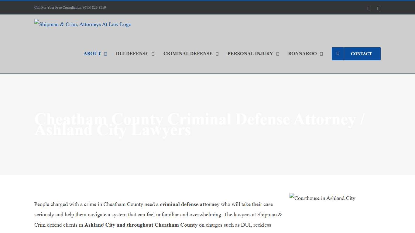 Cheatham County Criminal Defense Attorney / Ashland City Lawyers – Shipman & Crim, Attorneys At Law